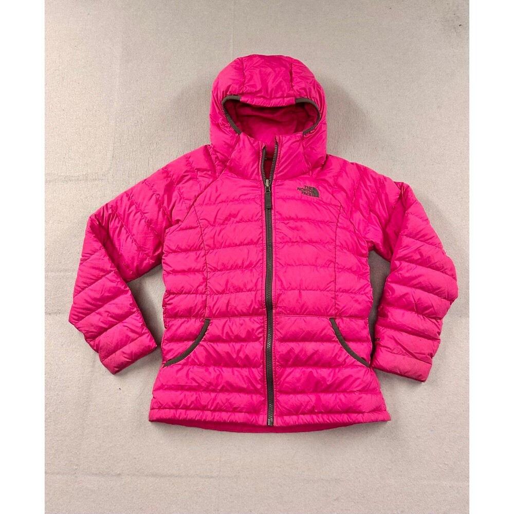 The North Face Girls 550 Pink Puffer Hooded Jacket Girls Youth Large
